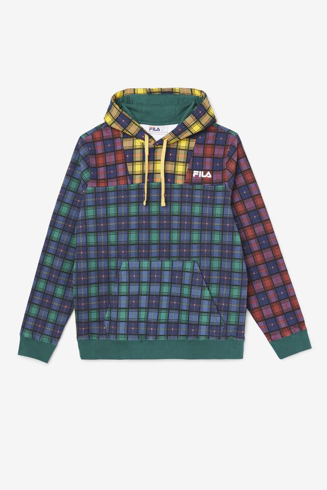 Fila Hoodie Mens Navy - Dorm Plaid - Philippines 2957608-JS